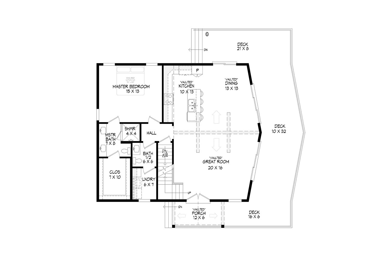 Craftsman House Plan - Little Pine Haven Lookout 25065 - 2nd Floor Plan