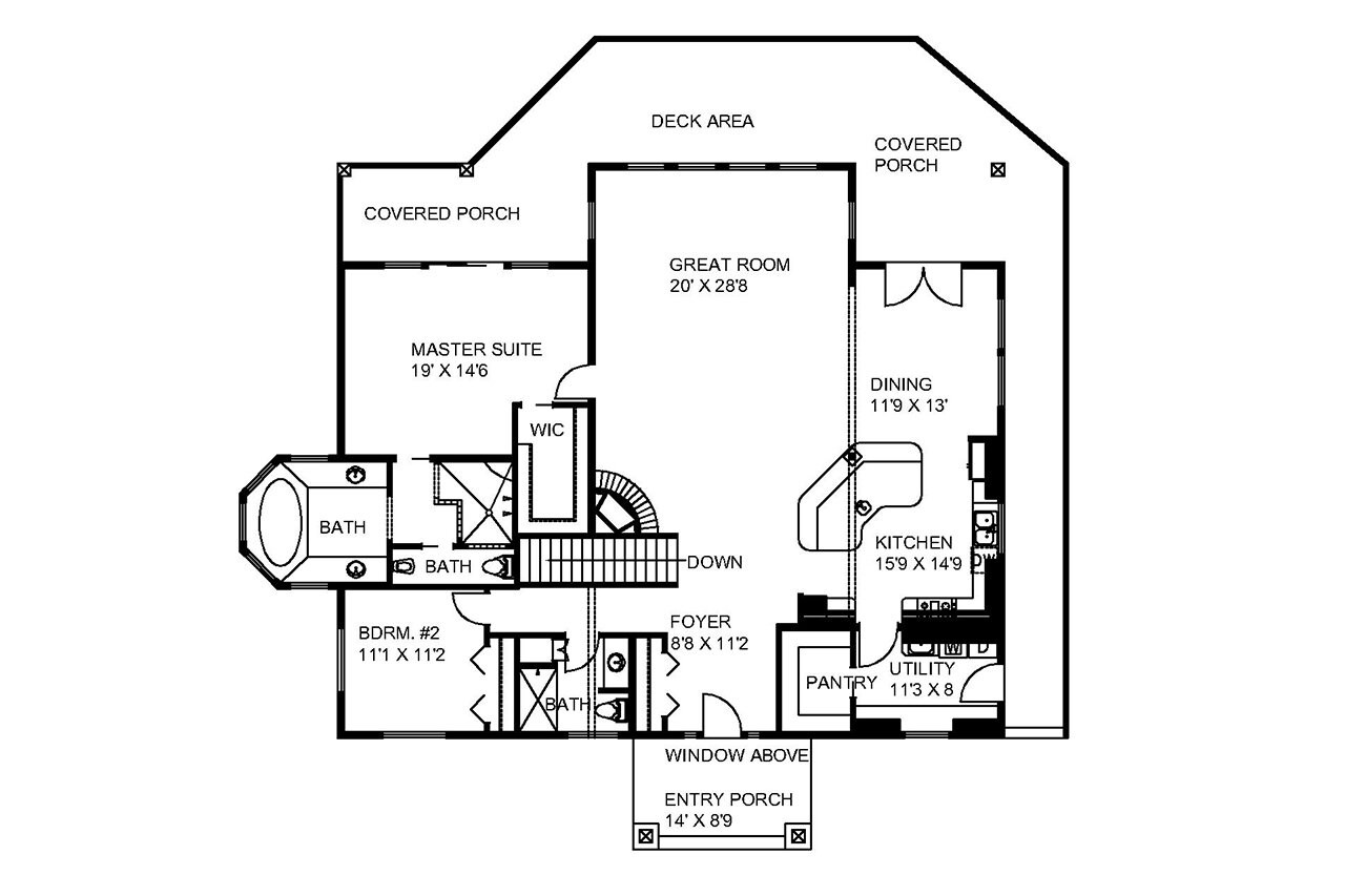 Lodge Style House Plan - 23547 - 1st Floor Plan