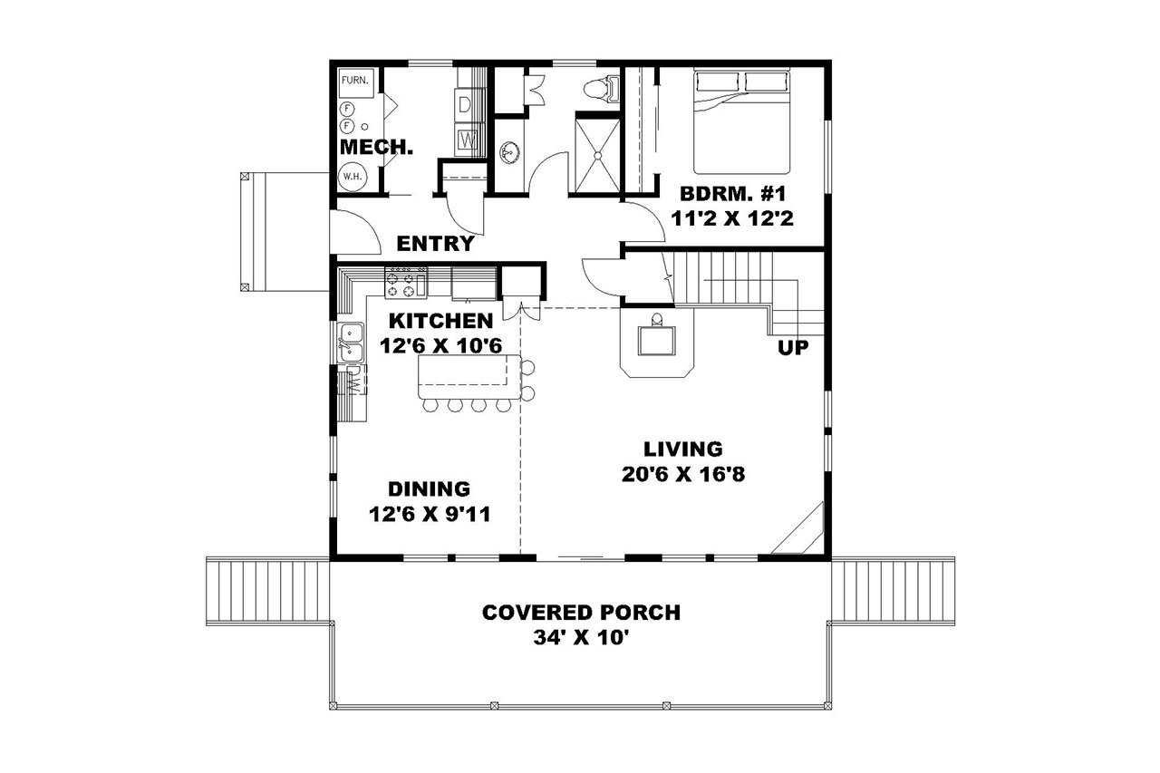 Mountain Rustic House Plan - 30748 - 1st Floor Plan
