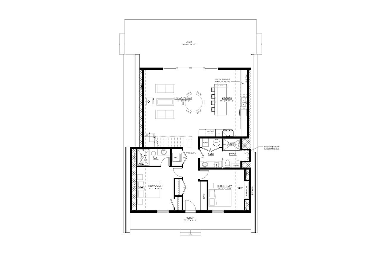 A-Frame House Plan - Cypress 76736 - 1st Floor Plan