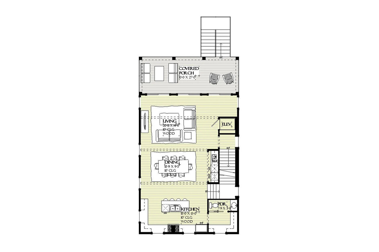 Bungalow House Plan - Hartley 16551 - 1st Floor Plan