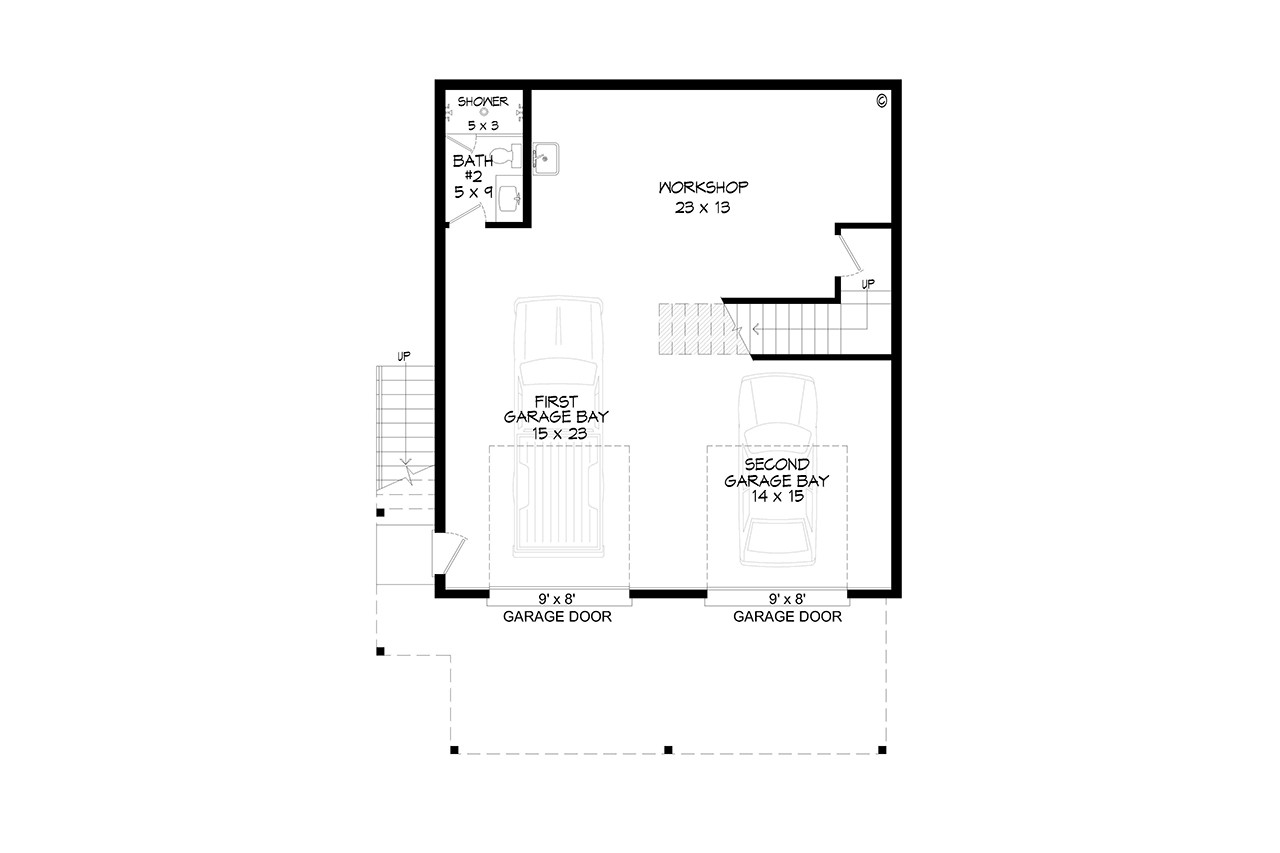 Secondary Image - Modern House Plan - Water Valley Overlook 80091 - Basement Floor Plan