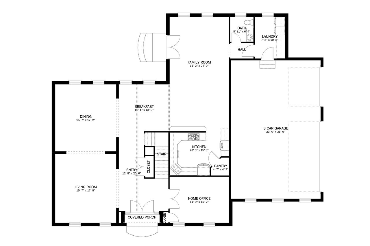 Colonial House Plan - Tamara 75334 - 1st Floor Plan