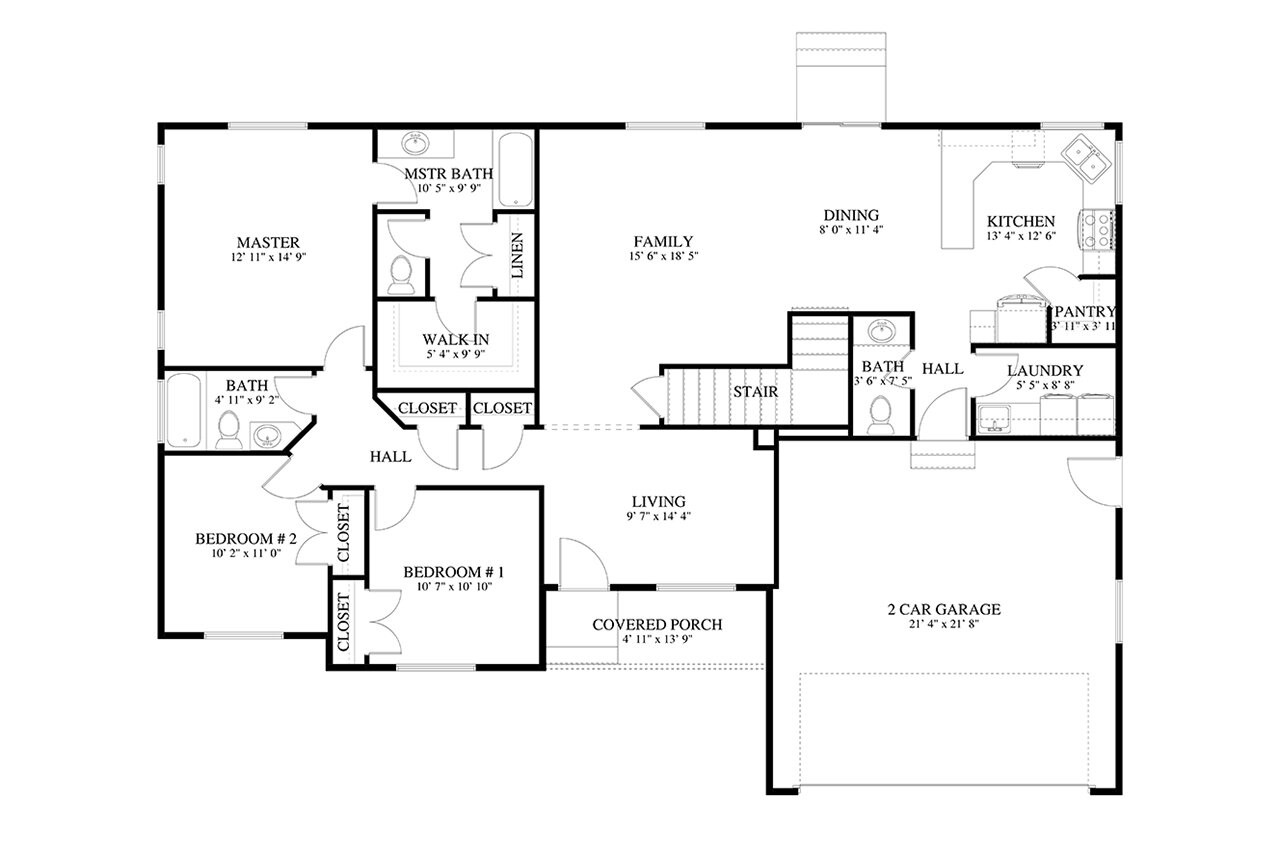 Craftsman House Plan - Simpson 49042 - 1st Floor Plan