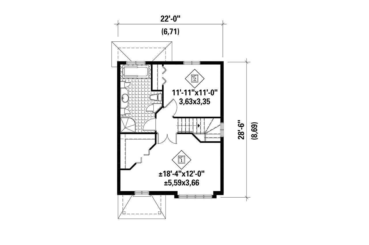 Secondary Image - European House Plan - 99246 - 2nd Floor Plan