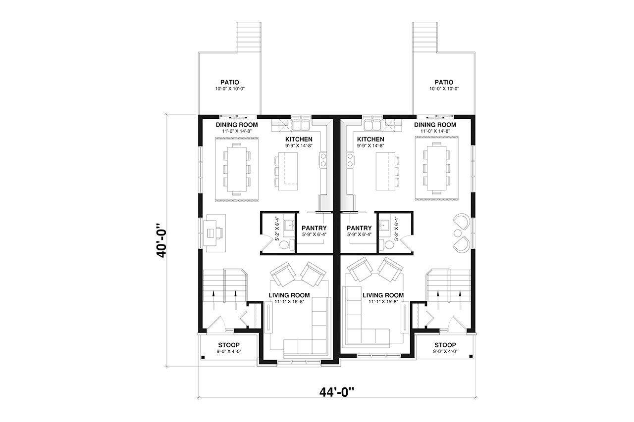 Craftsman House Plan - Homewood 2 58596 - 1st Floor Plan