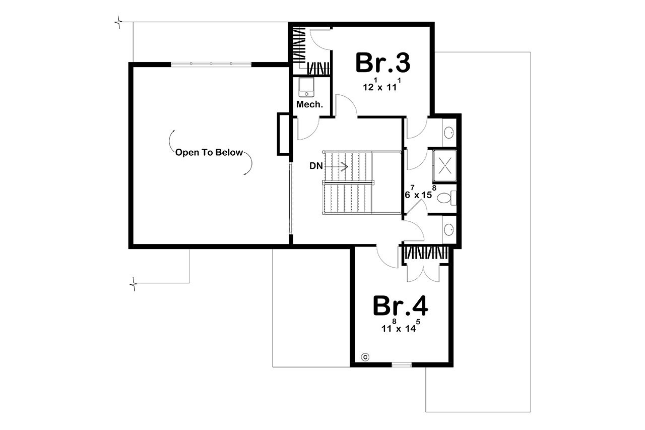 Craftsman House Plan - White Rock 78661 - 2nd Floor Plan