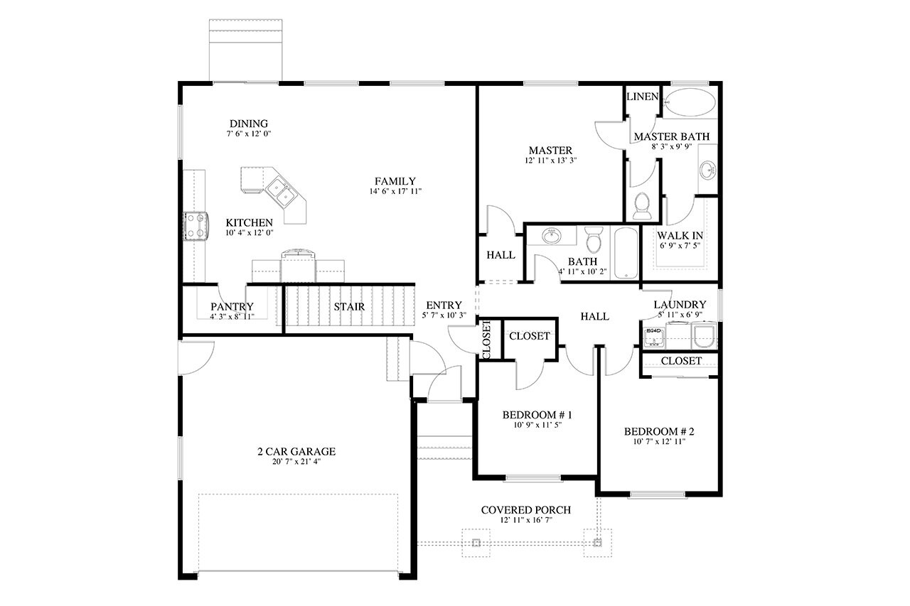 Traditional House Plan - Workman 75667 - 1st Floor Plan