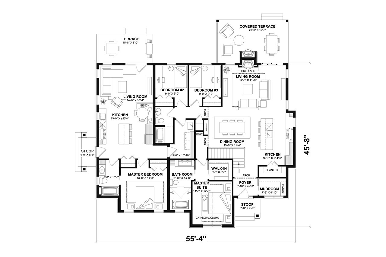 Modern House Plan - Angeline 86142 - 1st Floor Plan