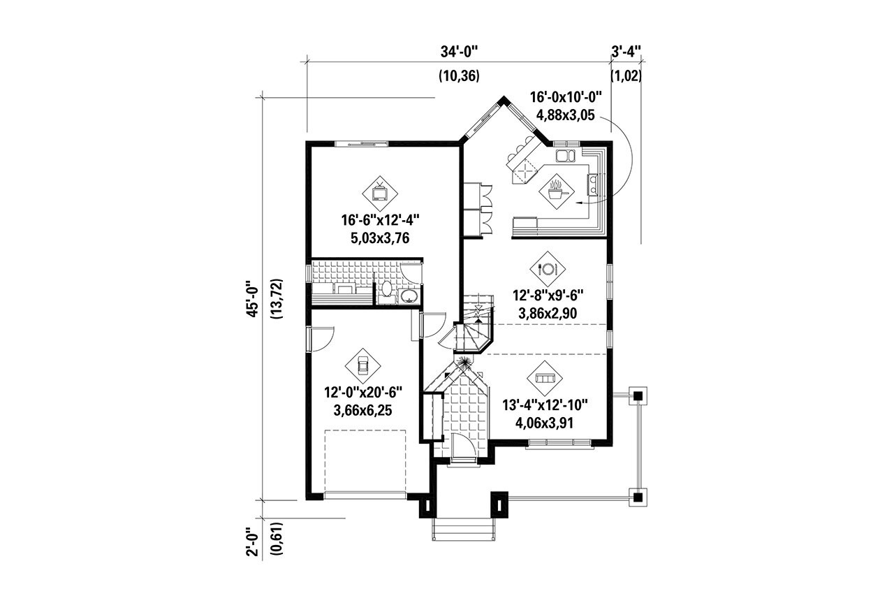 French Country House Plan - 81741 - 1st Floor Plan
