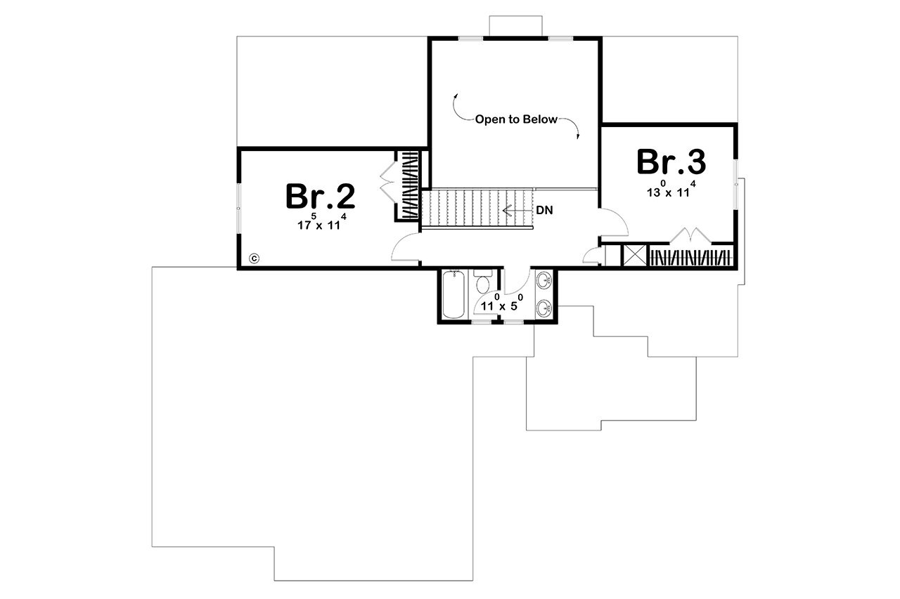 Craftsman House Plan - Fernau 28261 - 2nd Floor Plan
