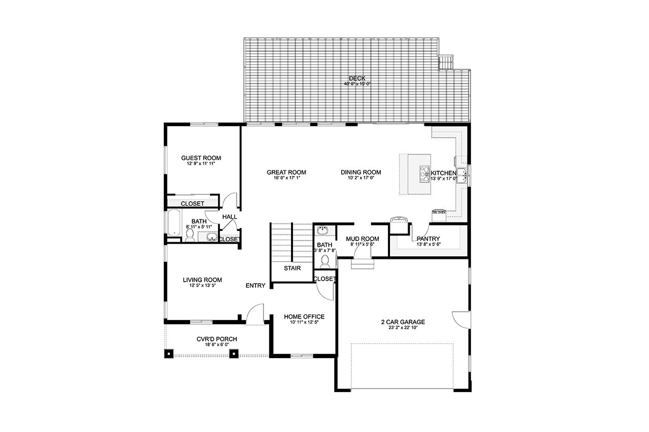 Craftsman House Plan - Mijas 69025 - 1st Floor Plan