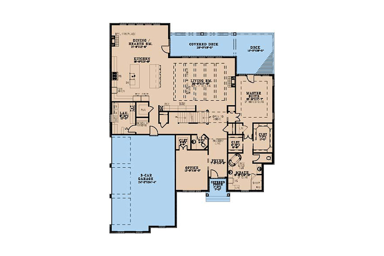 Traditional House Plan - Westinview Place  22166 - 1st Floor Plan