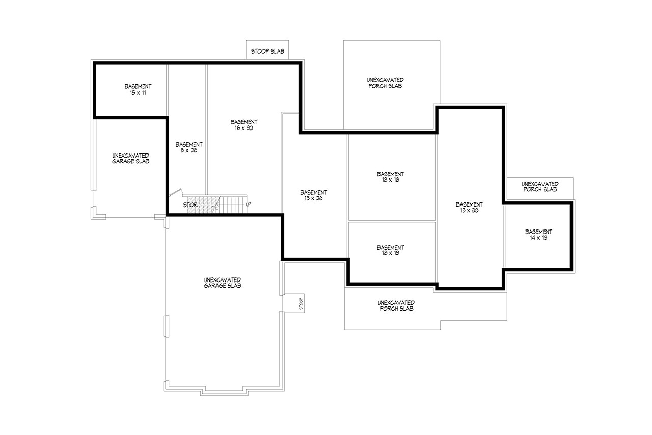 Traditional House Plan - Buckhead Creek II 99228 - Basement Floor Plan