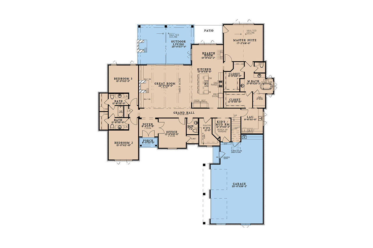 European House Plan - The Aberdeen 78581 - 1st Floor Plan