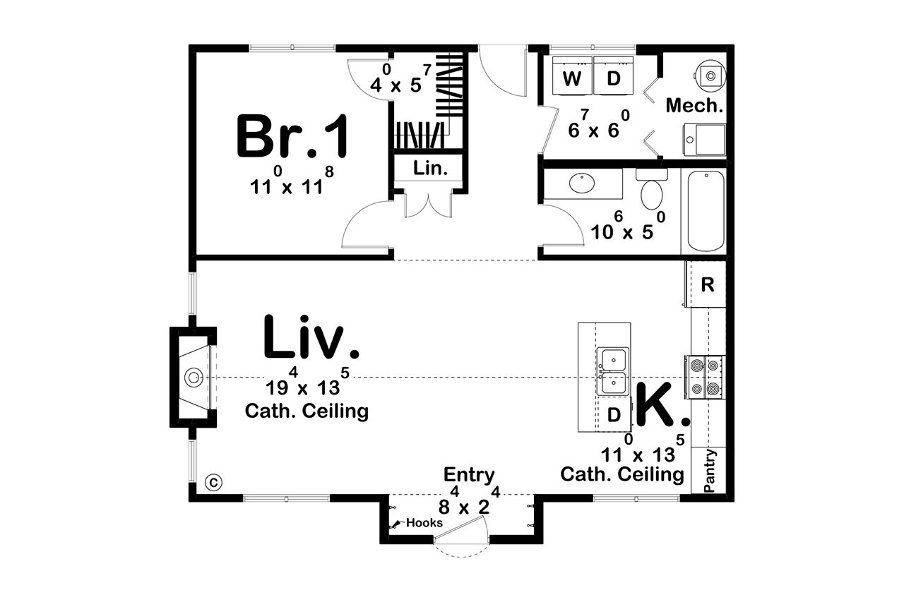 Cottage House Plan - Brooklyn 56735 - 1st Floor Plan