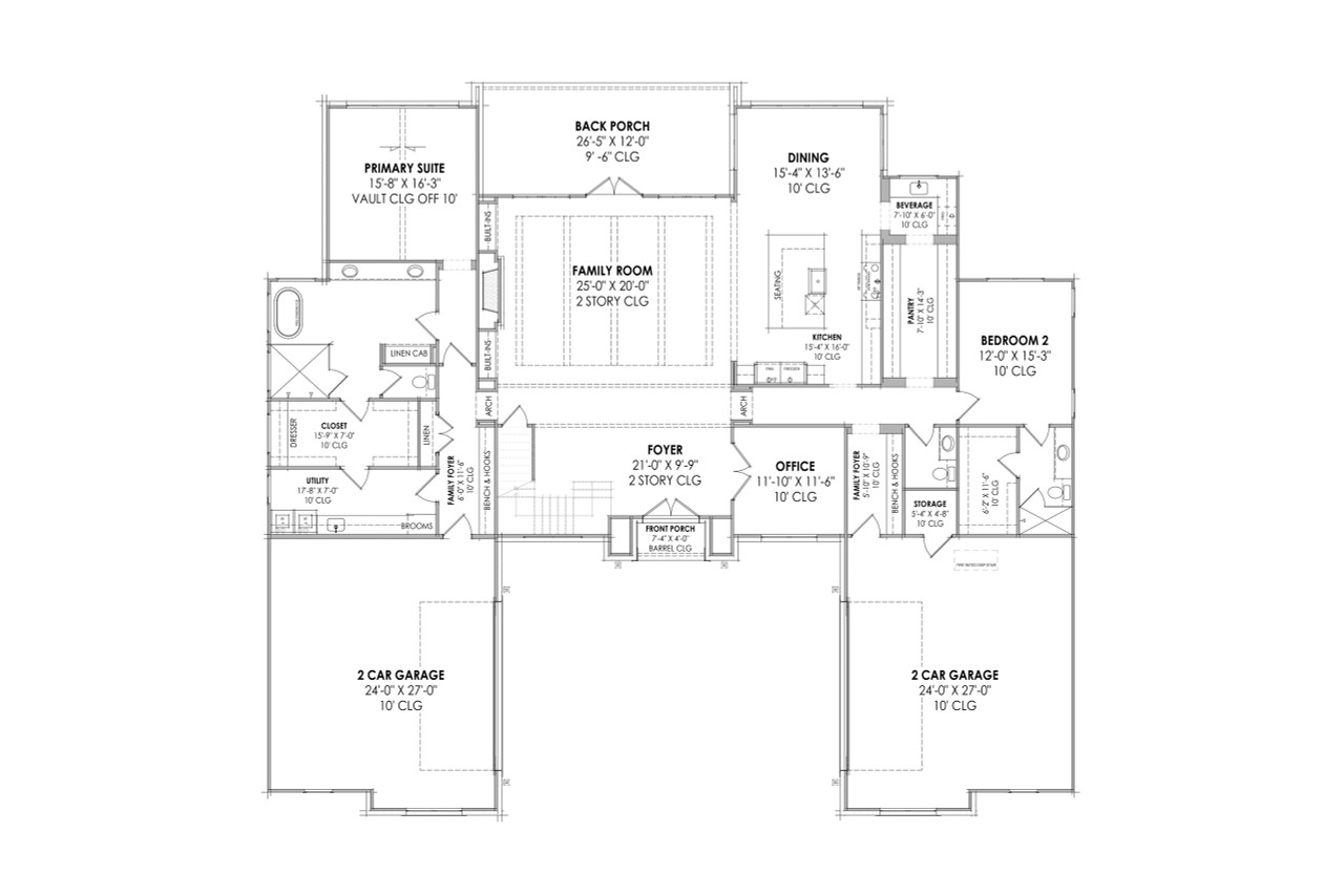 French Country House Plan - 99020 - 1st Floor Plan