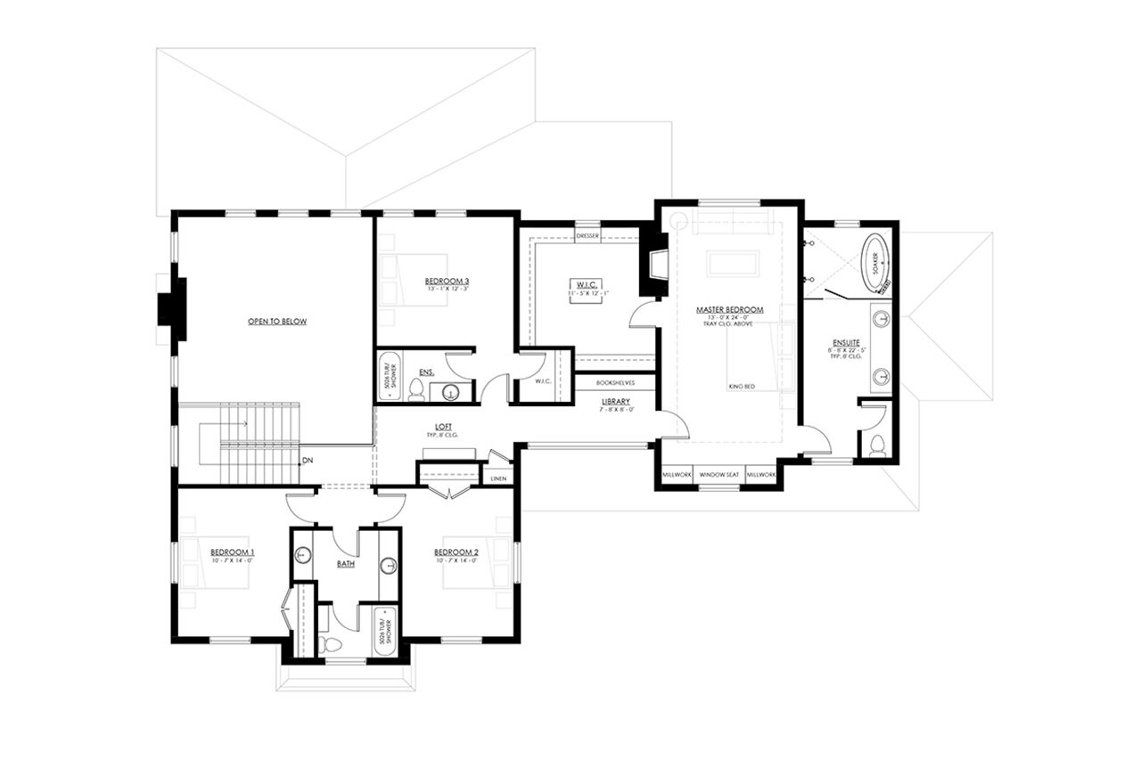 Secondary Image - Contemporary House Plan - Whitestone 63070 - 2nd Floor Plan
