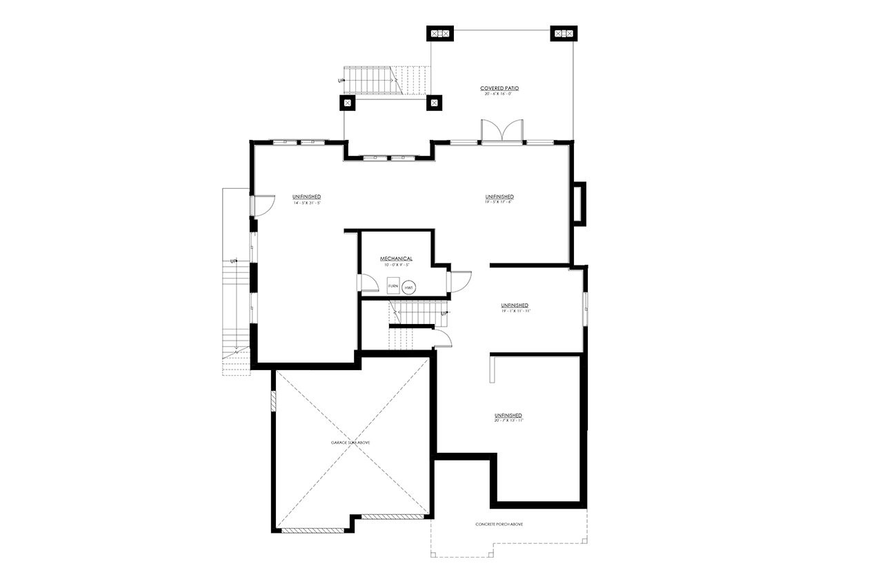 Shingle-Style House Plan - South Fraser 92761 - Basement Floor Plan
