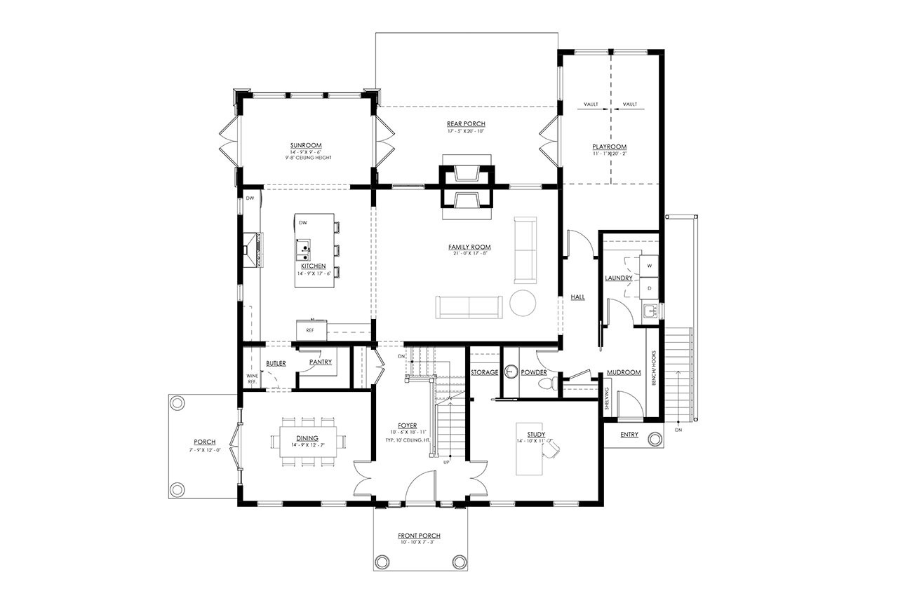 Colonial House Plan - Raleigh 41203 - 1st Floor Plan