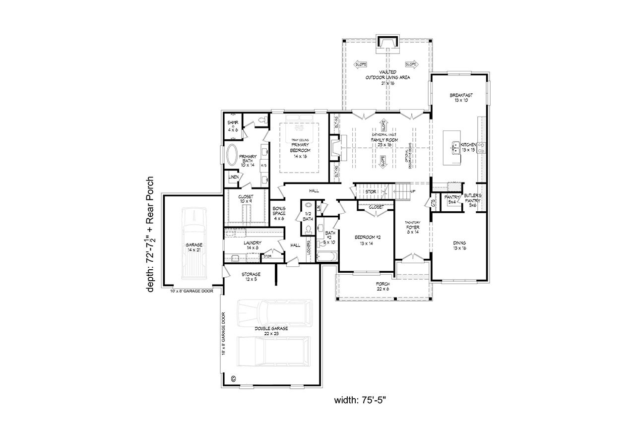 French Country House Plan - Graham 2 58045 - 1st Floor Plan