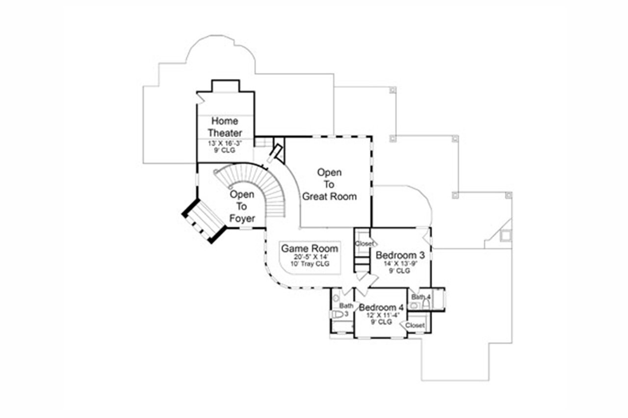 Mediterranean House Plan - Austin 19249 - 2nd Floor Plan