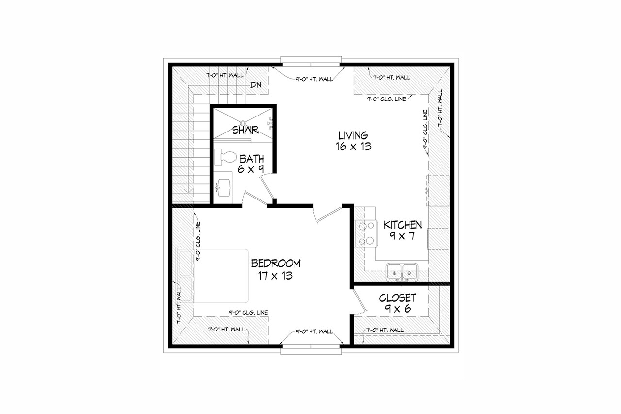 Secondary Image - Traditional House Plan - Seed Tick Garage ADU 56004 - 2nd Floor Plan