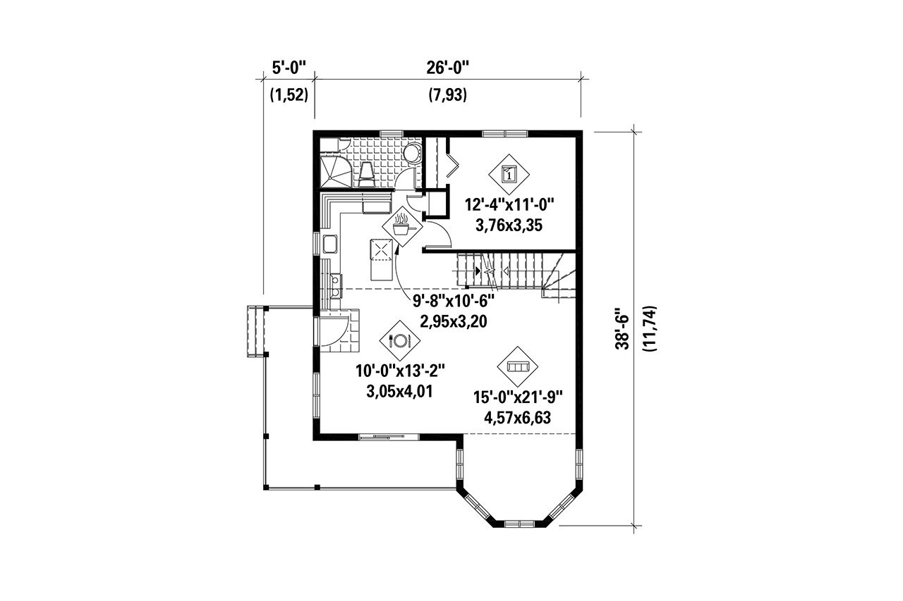 Craftsman House Plan - 98582 - 1st Floor Plan