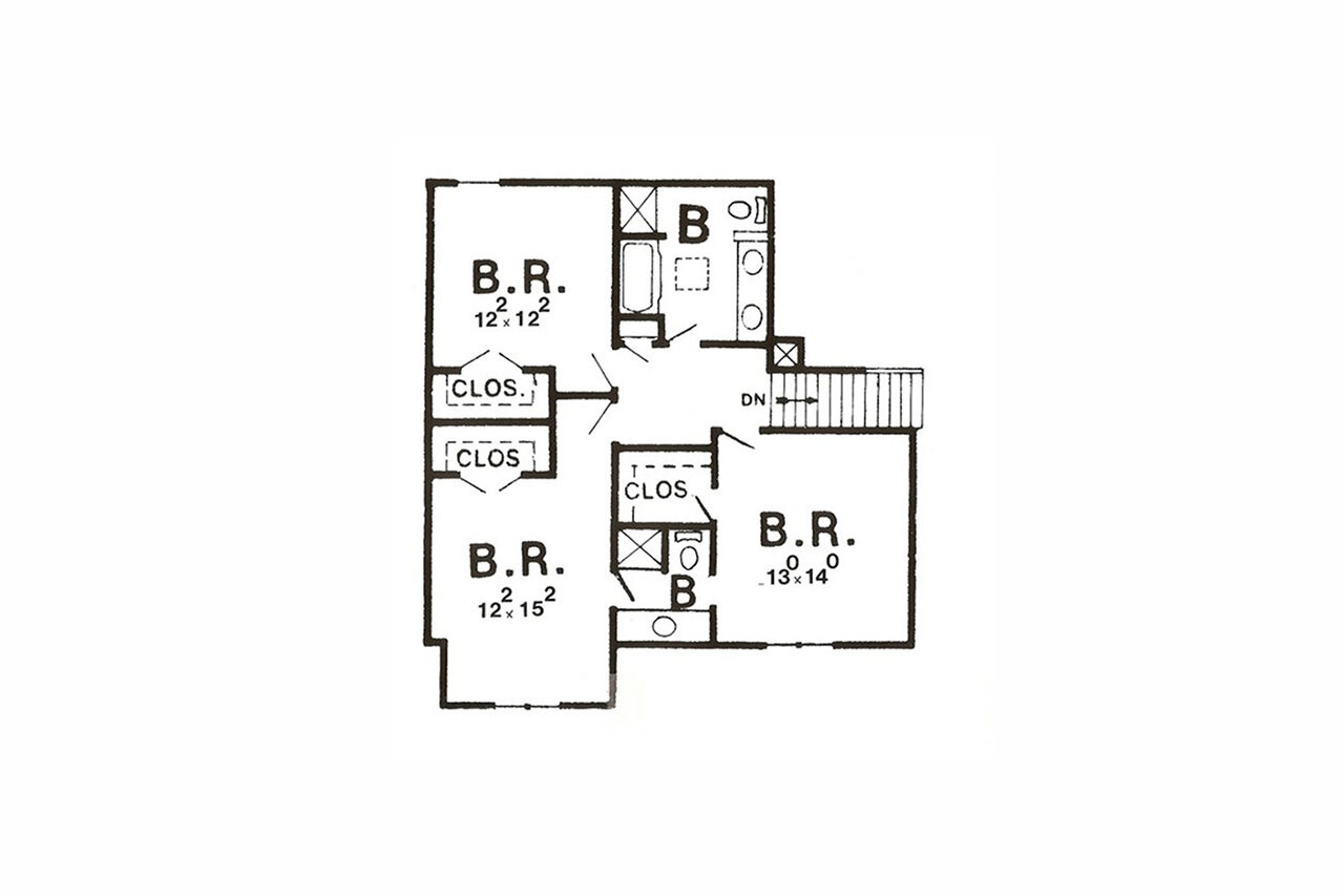 Secondary Image - Tudor House Plan - 51362 - 2nd Floor Plan