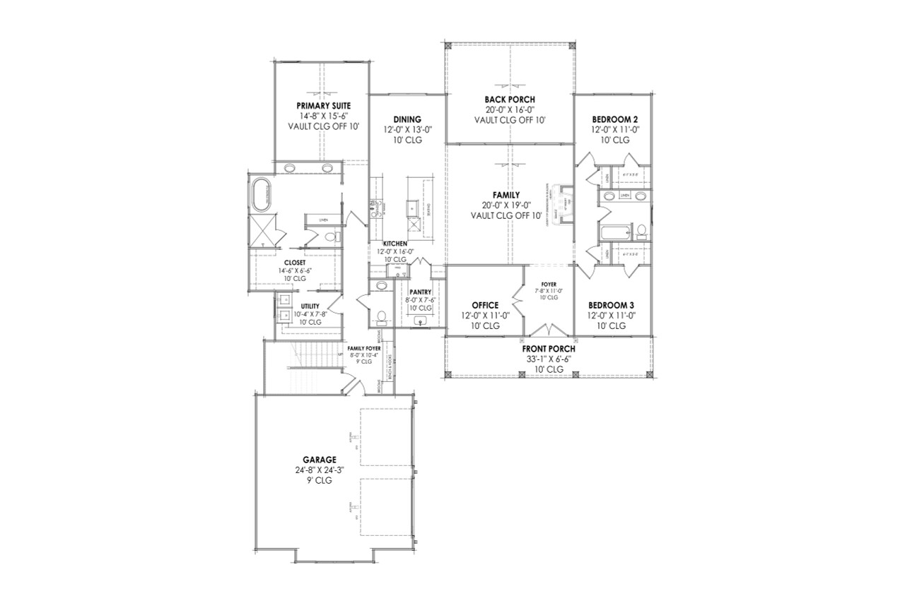 Farmhouse House Plan - 45527 - 1st Floor Plan