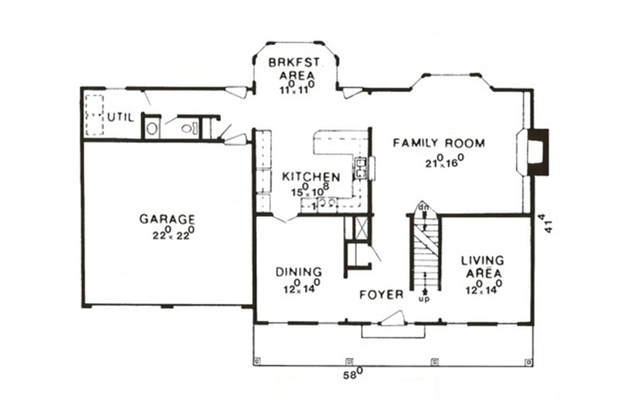 Southern House Plan - 22781 - 1st Floor Plan