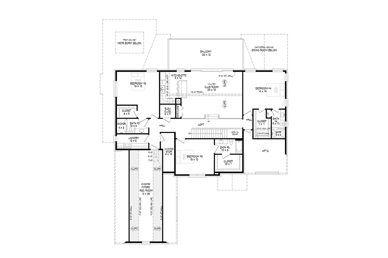 Secondary Image - French Country House Plan - Spence Place 59439 - 2nd Floor Plan