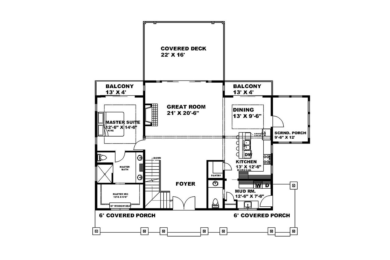 Craftsman House Plan - 10060 - 1st Floor Plan