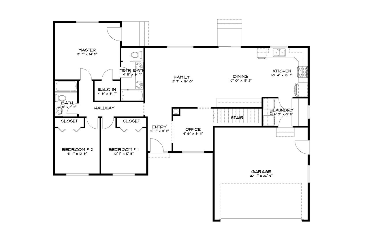 Ranch House Plan - Newport 75812 - 1st Floor Plan