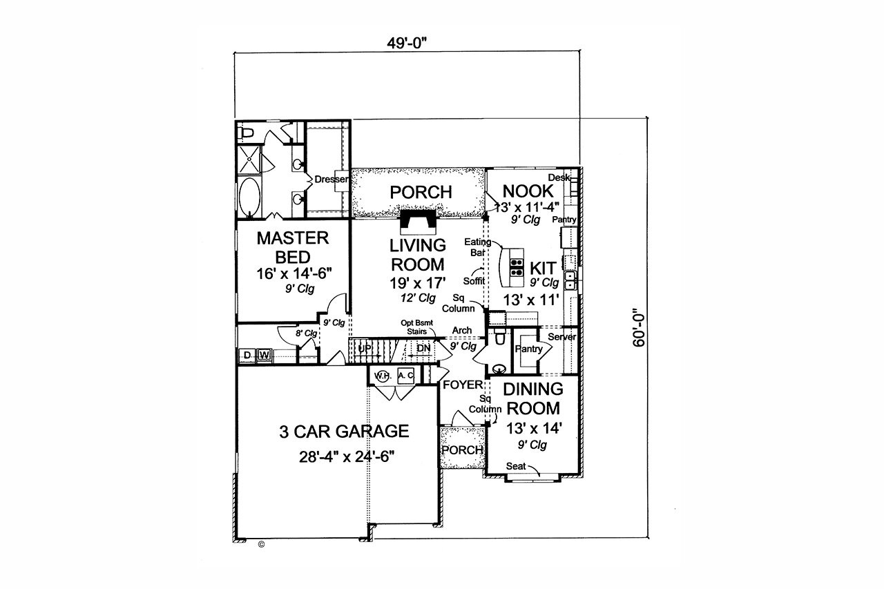 Traditional House Plan - Pepperwood 27183 - 1st Floor Plan