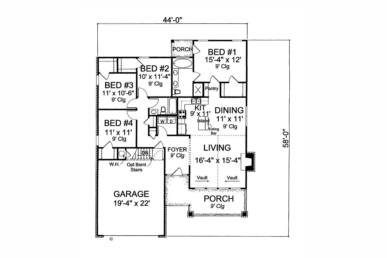 Craftsman House Plan - Lawndale 80390 - 1st Floor Plan