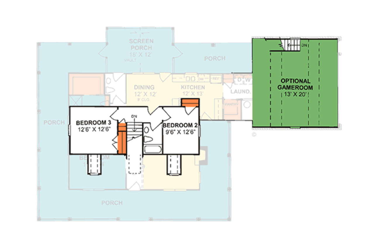 Secondary Image - Country House Plan - Seagrove 73886 - 2nd Floor Plan