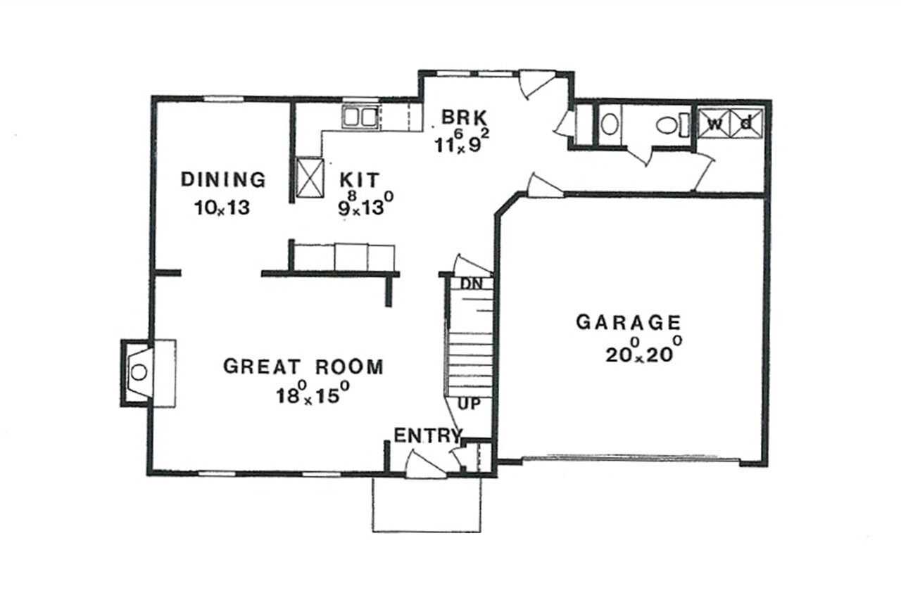 Colonial House Plan - 39172 - 1st Floor Plan