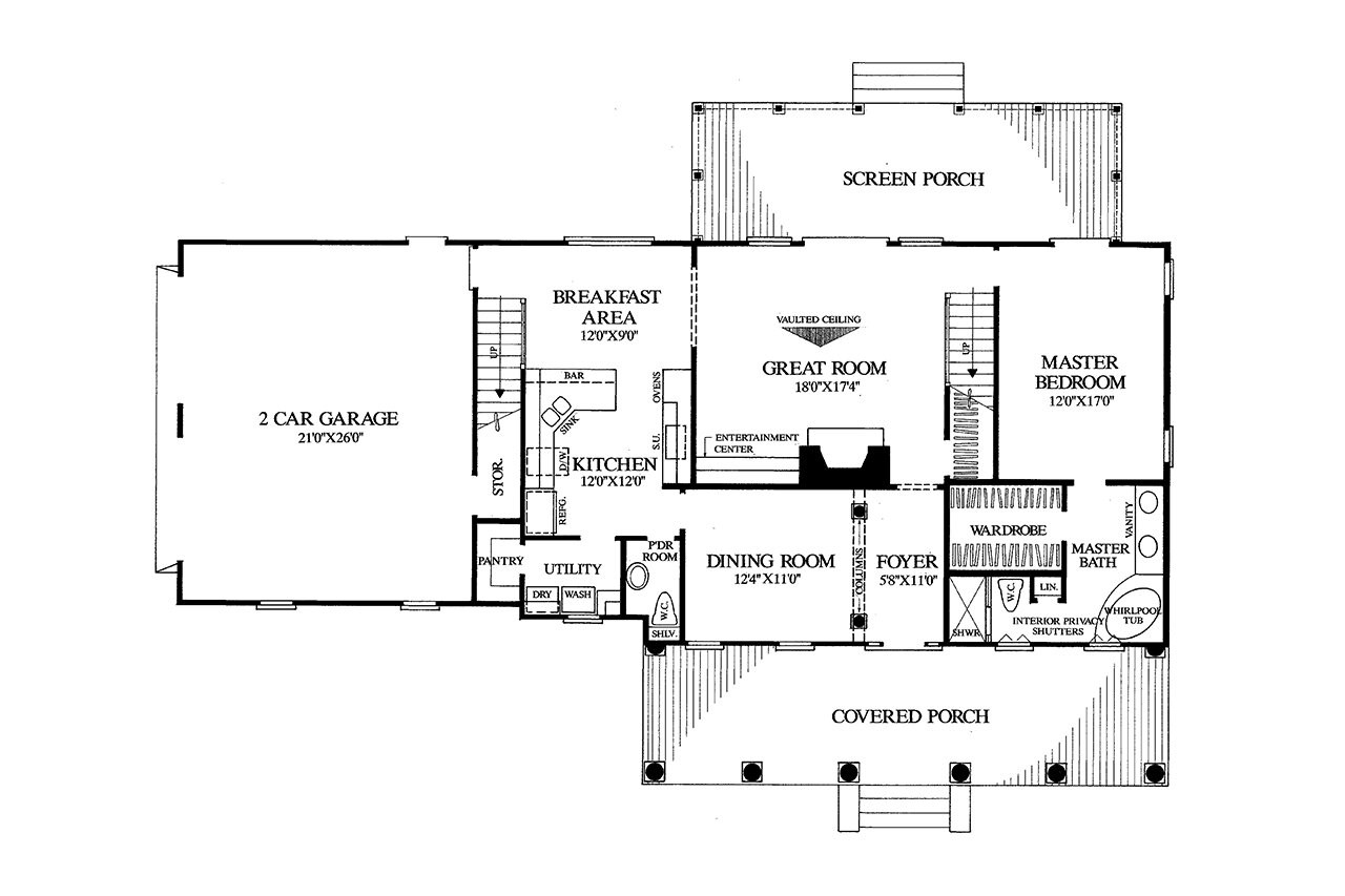 Southern House Plan - Shenandoah II 87901 - 1st Floor Plan