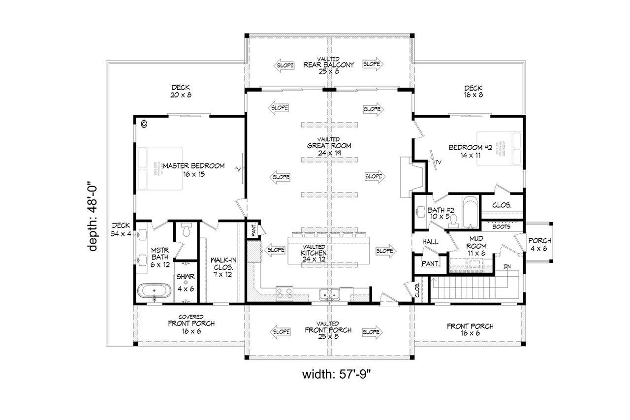 Craftsman House Plan - Chickamauga Lakehouse 17151 - 1st Floor Plan