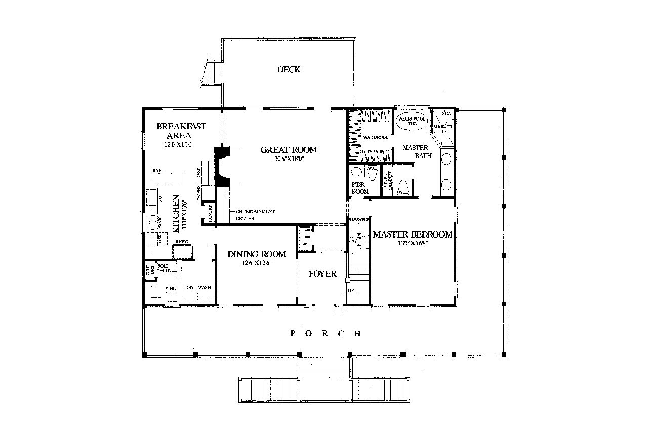 Southern House Plan - Currituck Cottage 23688 - 1st Floor Plan