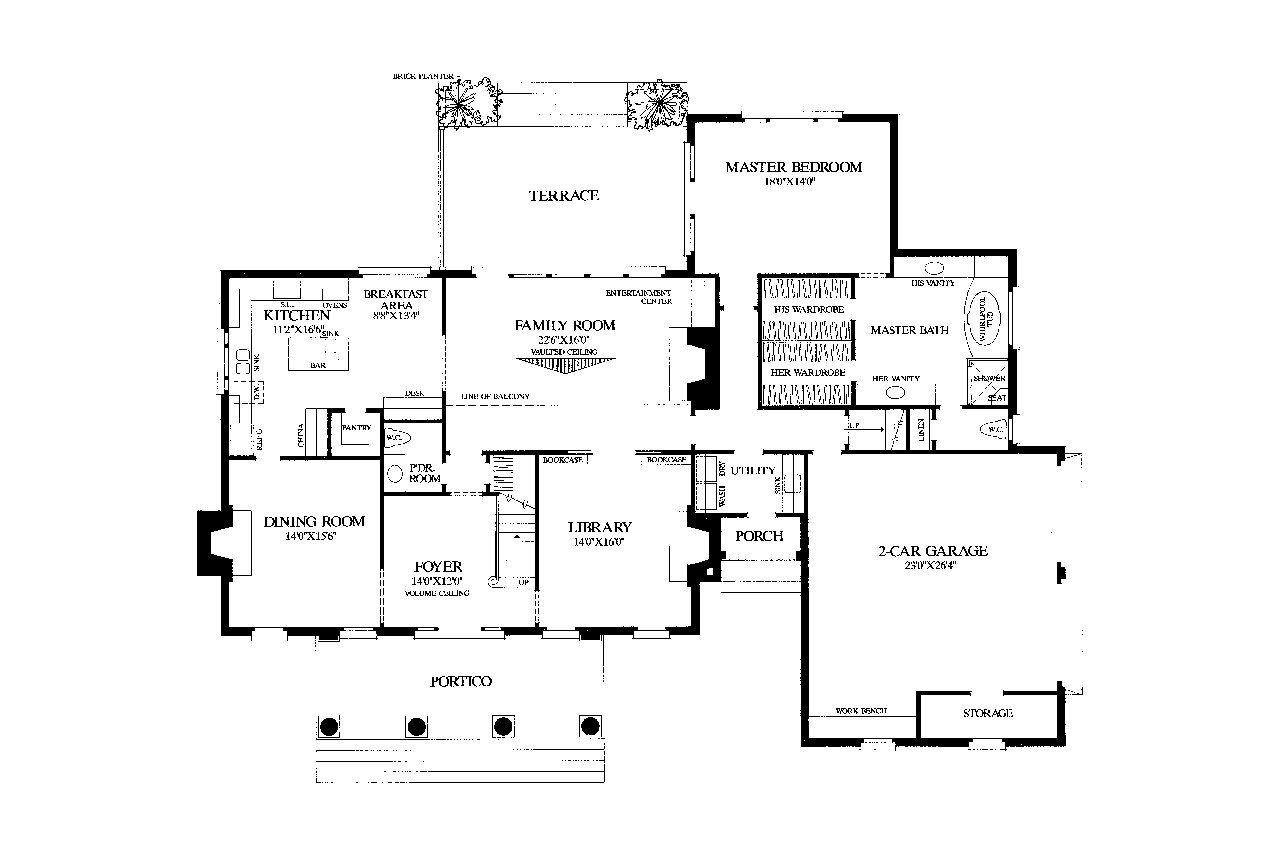 Southern House Plan - Mount Aire II 85799 - 1st Floor Plan
