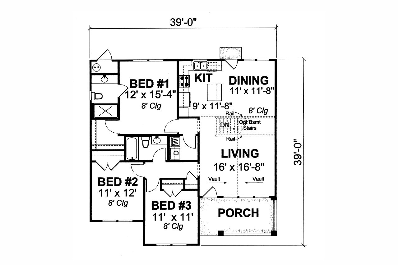 Craftsman House Plan - Adrian 54057 - 1st Floor Plan