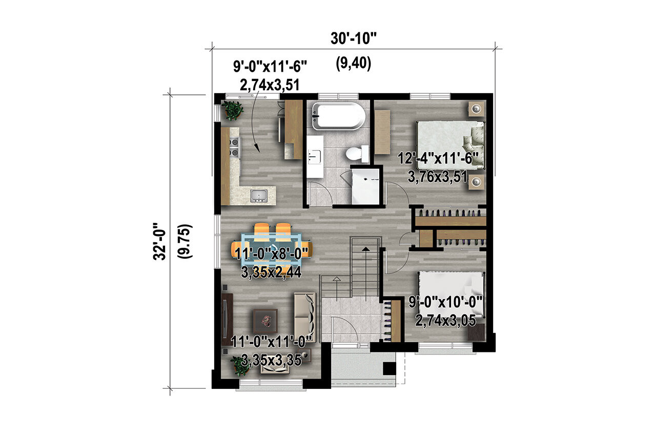 Modern House Plan - 84550 - 1st Floor Plan