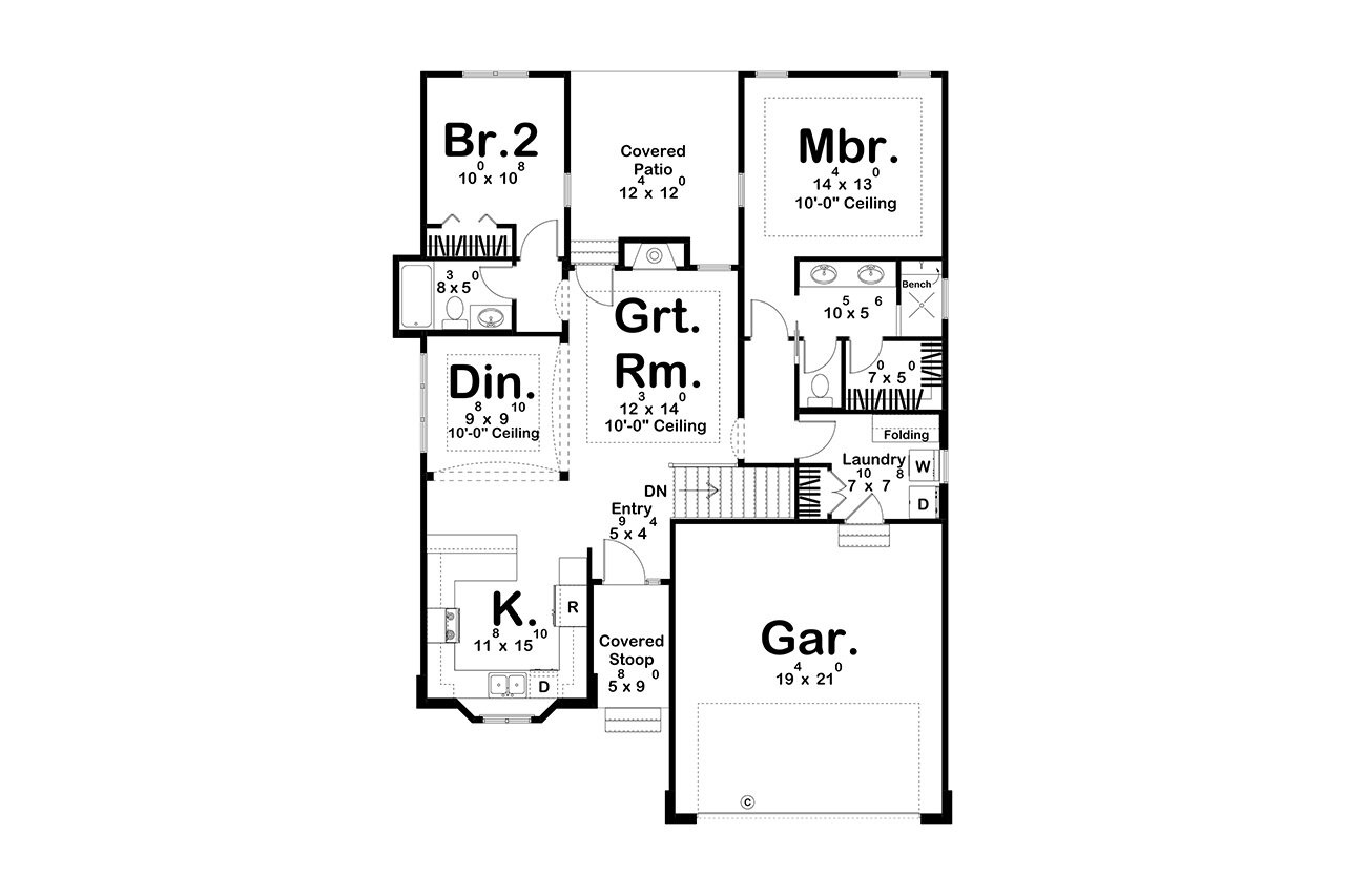 Traditional House Plan - Fletcher 41392 - 1st Floor Plan