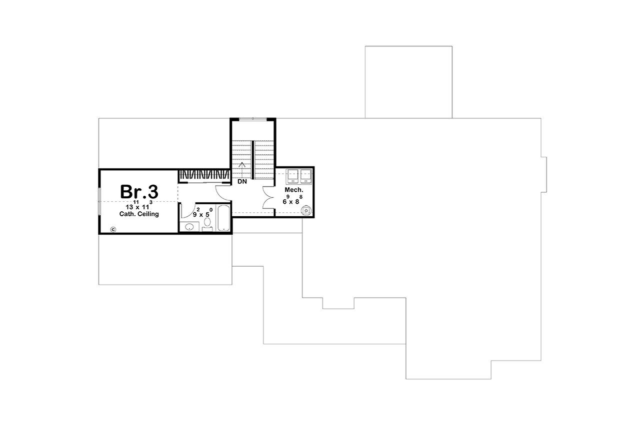 Traditional House Plan - Gerald Creek 53583 - 2nd Floor Plan
