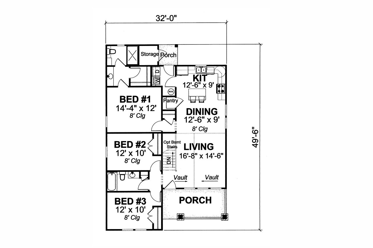 Craftsman House Plan - Kirksville 25770 - 1st Floor Plan