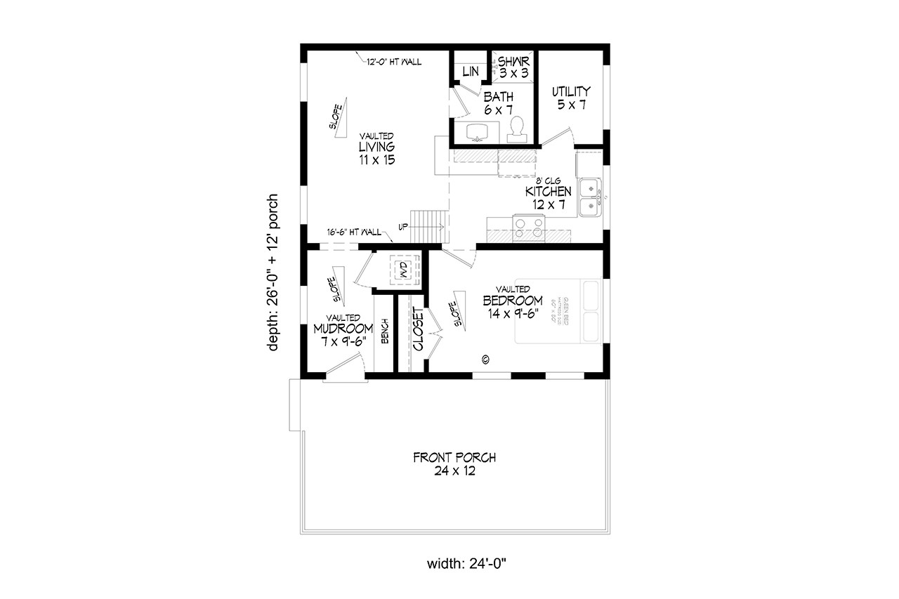Contemporary House Plan - Cathedral Ledge Getaway 11052 - 1st Floor Plan