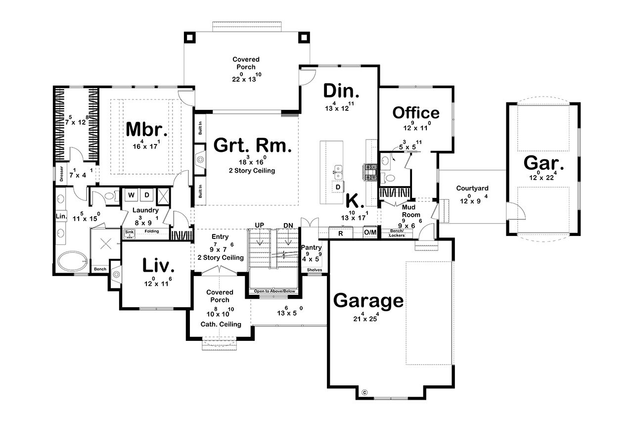 Mediterranean House Plan - Montclaire 43752 - 1st Floor Plan