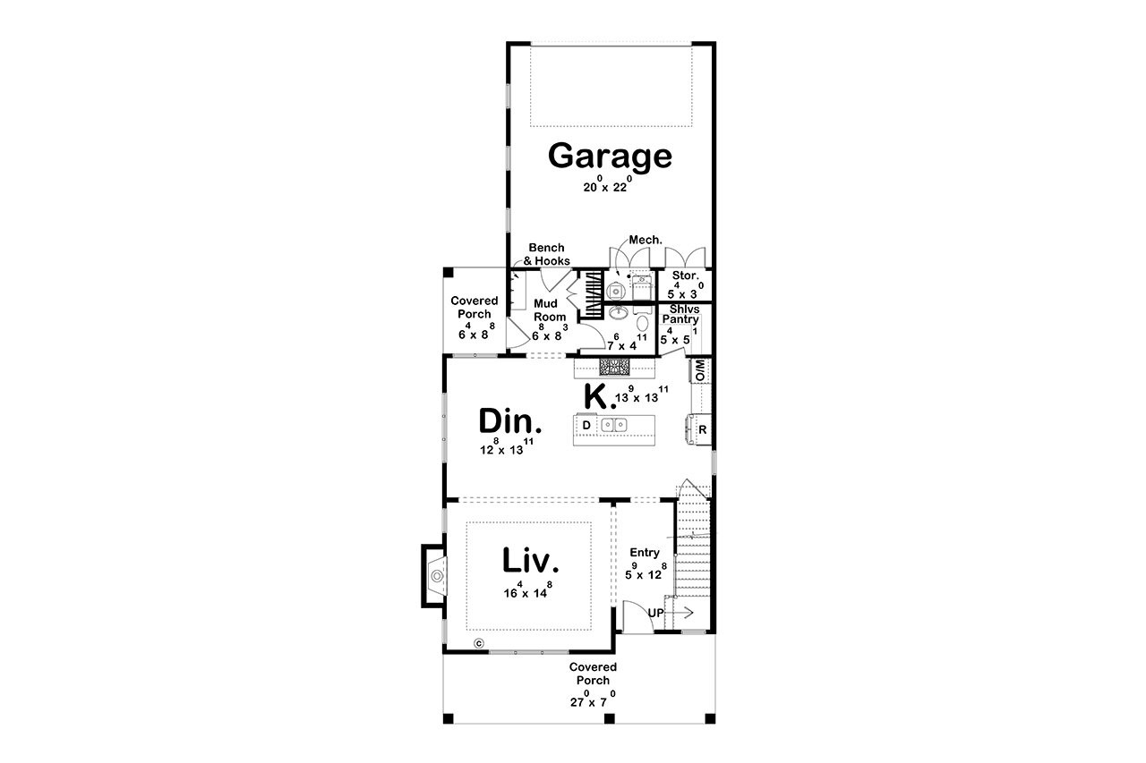 Farmhouse House Plan - Sugarcrest 81771 - 1st Floor Plan